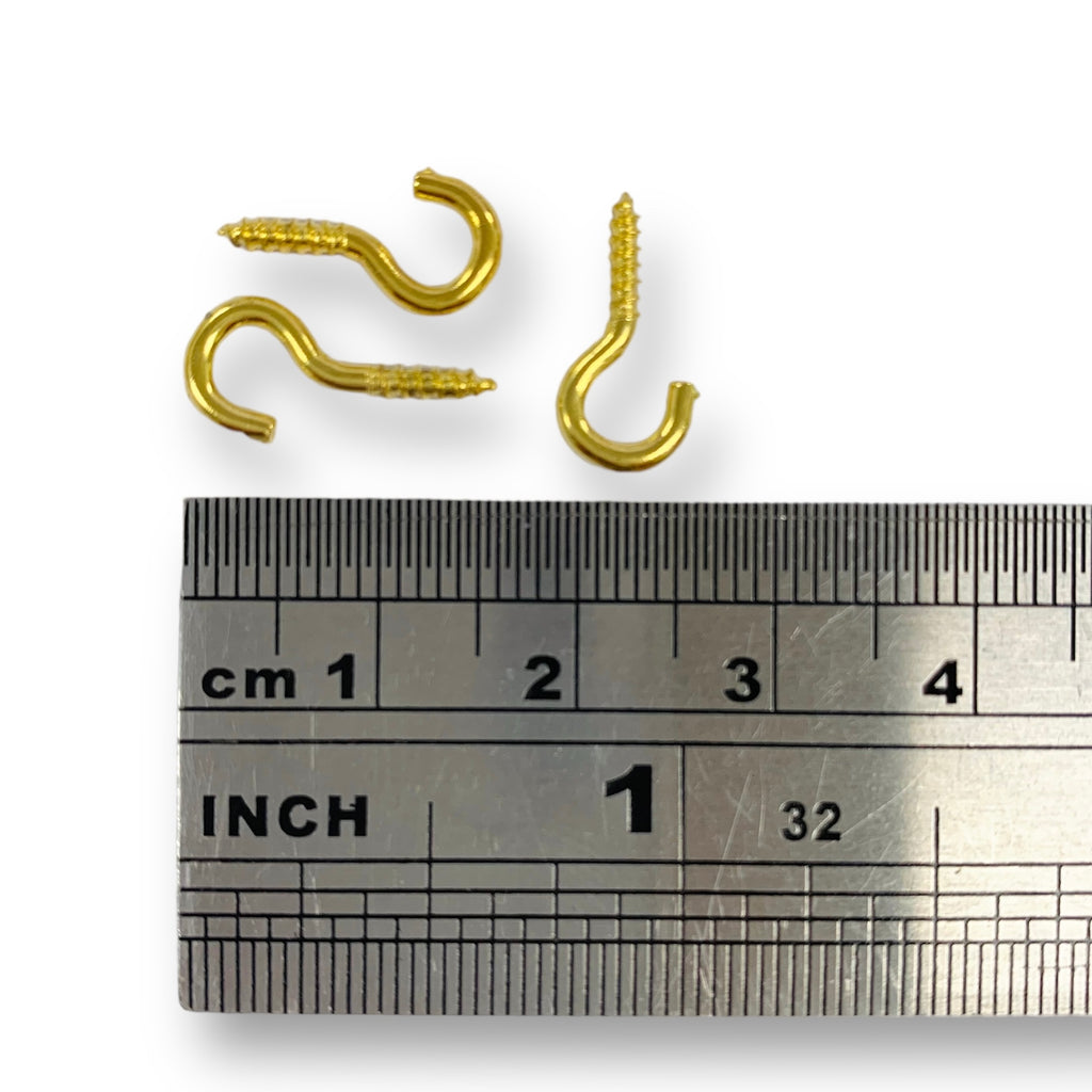 100 Pcs 1/2 Inch Small Screw Hooks Cup Hook Screw-in Lights Hooks