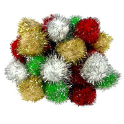 Craftworkz glitter pom poms 25mm in a 100 piece, multi coloured pack.